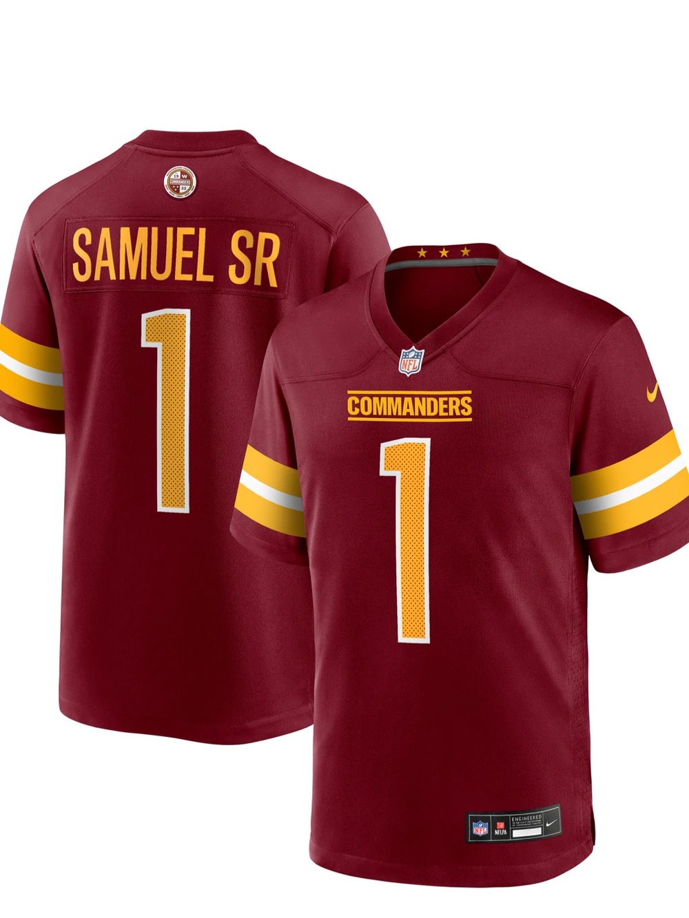 Nike NFL Washington Commanders Samuel SR. Burgundy Game Jersey new